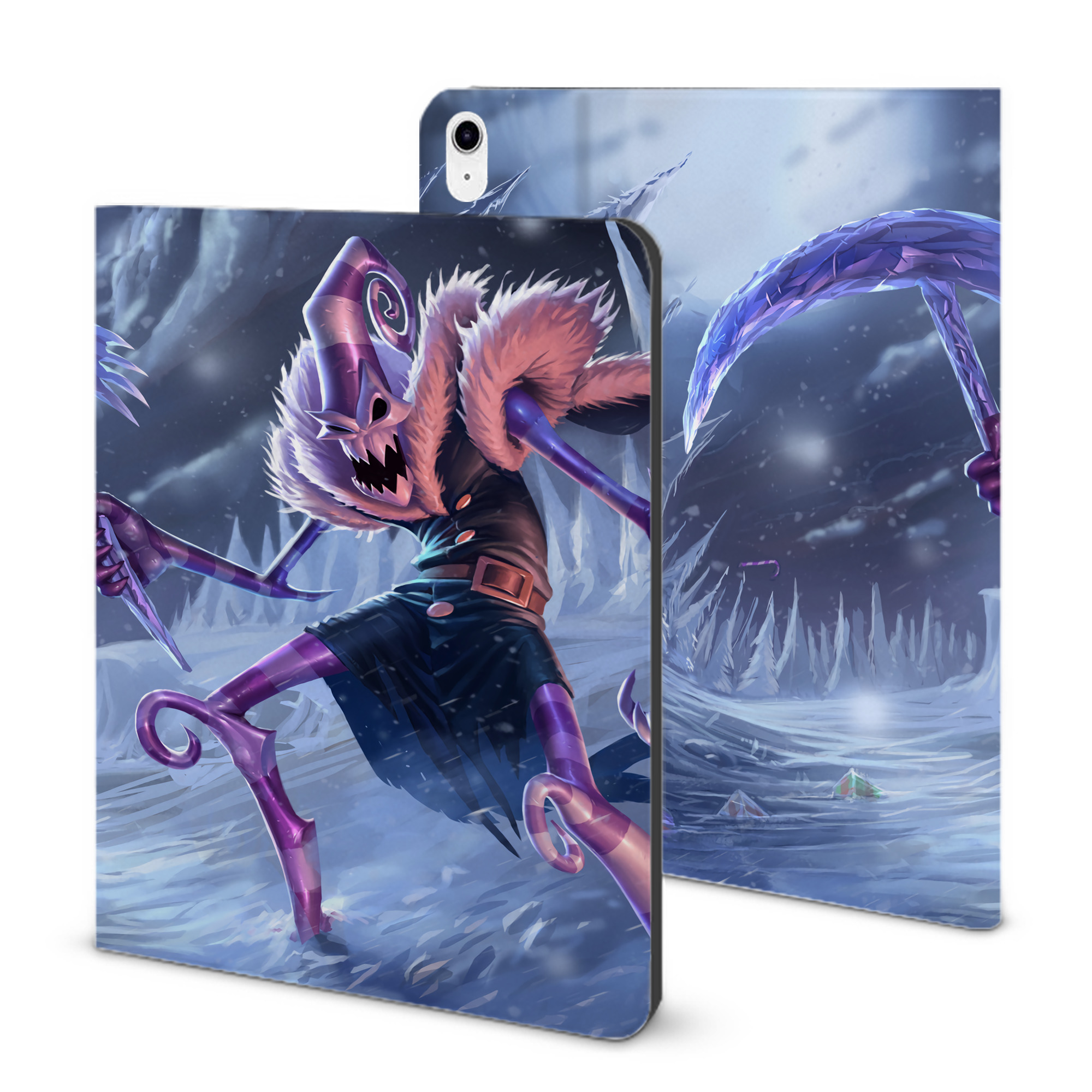 （画像用） リーグ・オブ・レジェンド League of Legends LOL IPad ケース ブック型 PUレザー TPU 耐衝撃 軽量 薄型 ペン収納なし 全面保護 IPad 各モデル対応